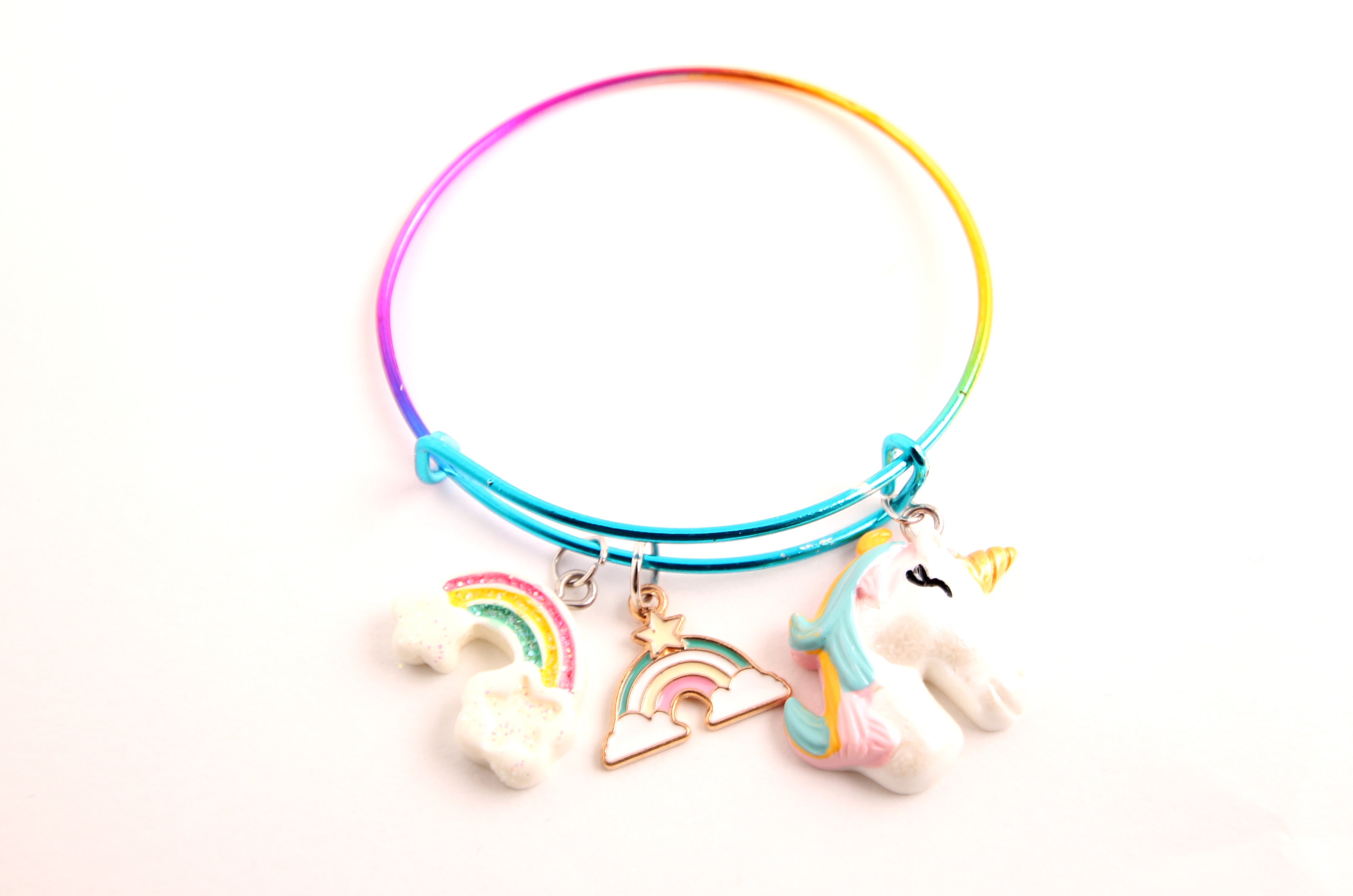 Unicorn and Rainbow Bangle Bracelets