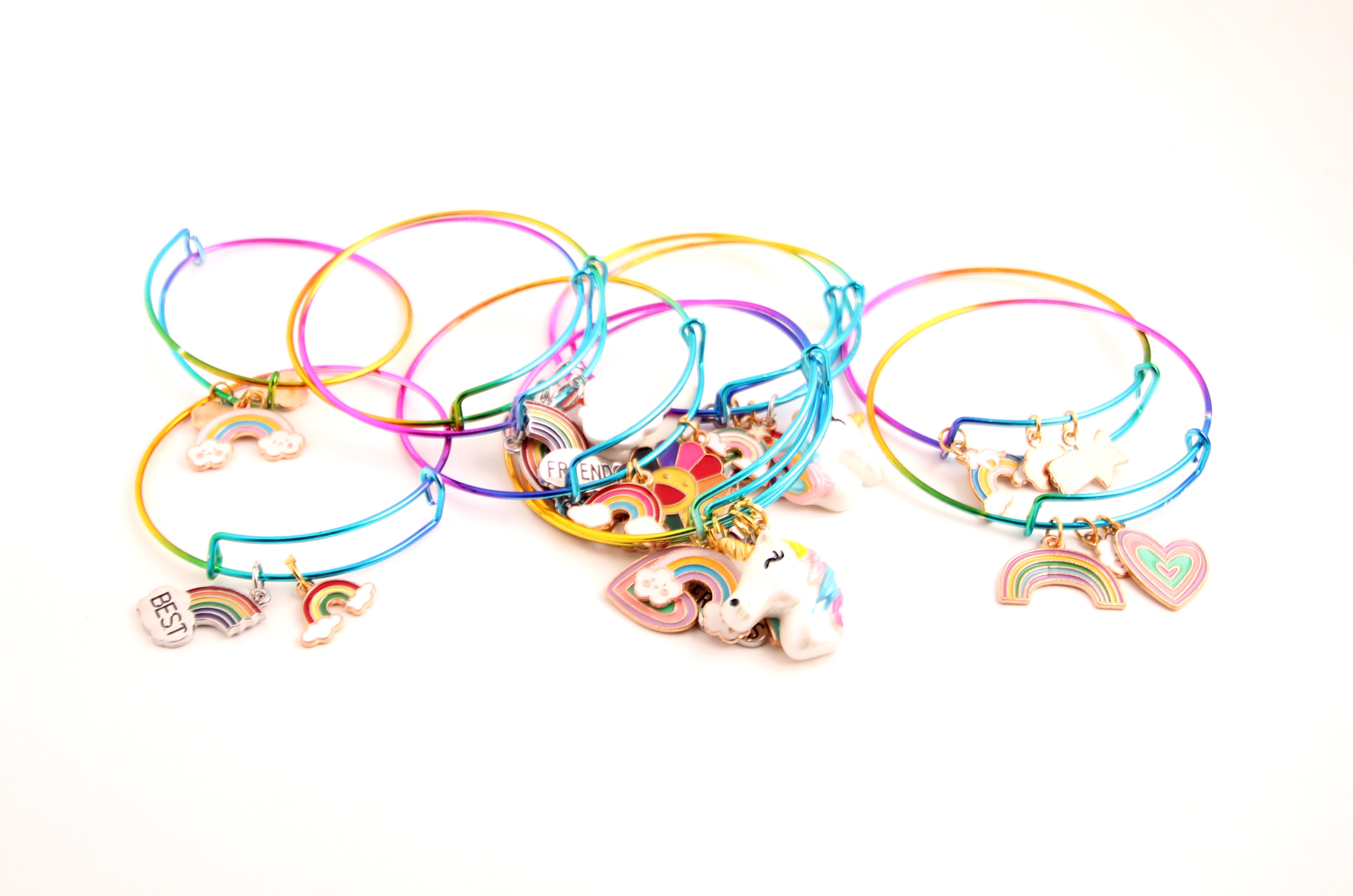 Unicorn and Rainbow Bangle Bracelets