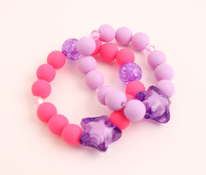 Stackable Acrylic Charm Beaded Bracelets